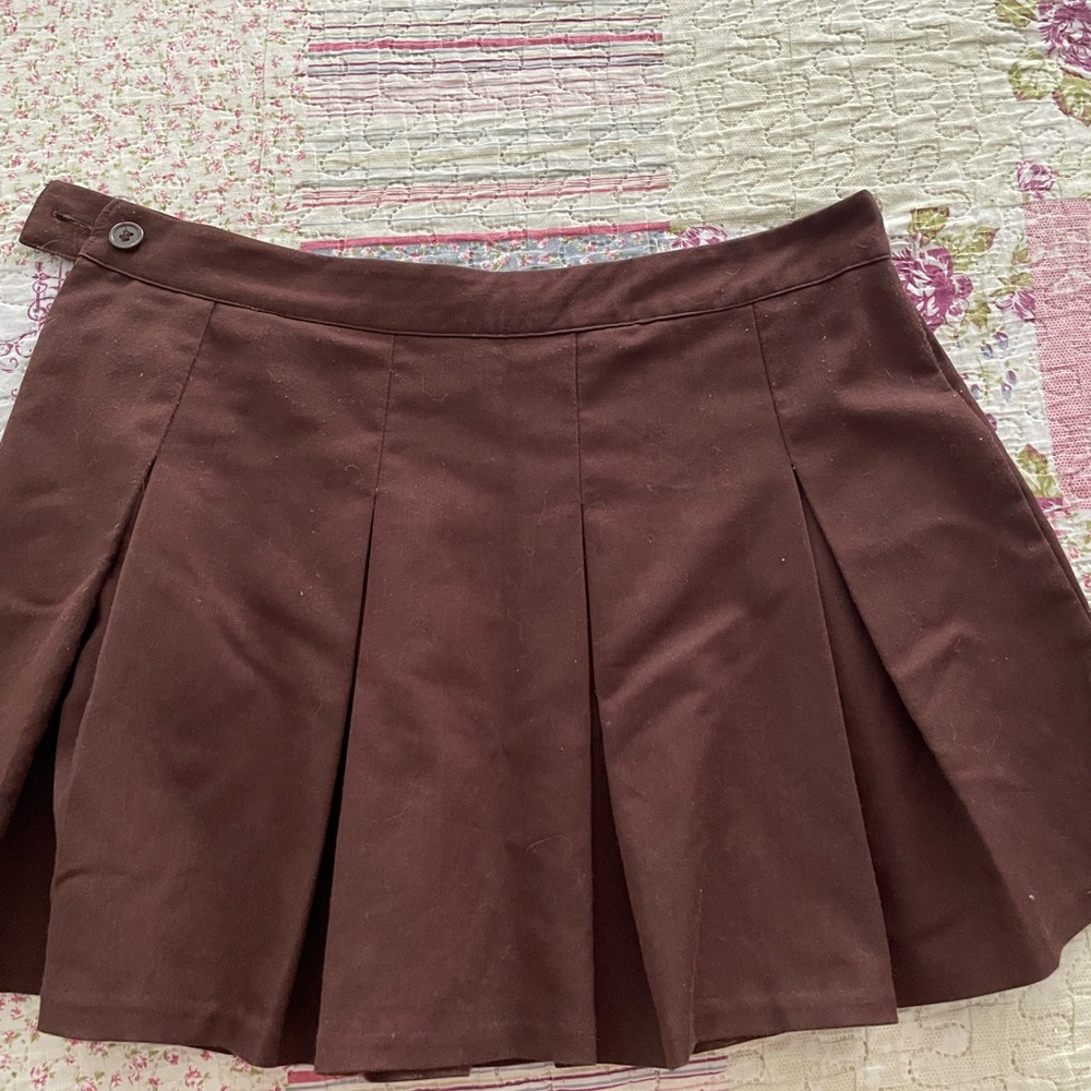 Brown Pleated Skirt H&M